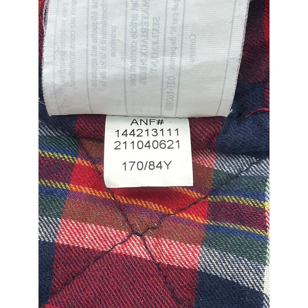 ABERCROMBIE & FITCH Women’s Navy Blue Bomber Jacket Red Plaid Lining Small Y2K - Picture 11 of 11